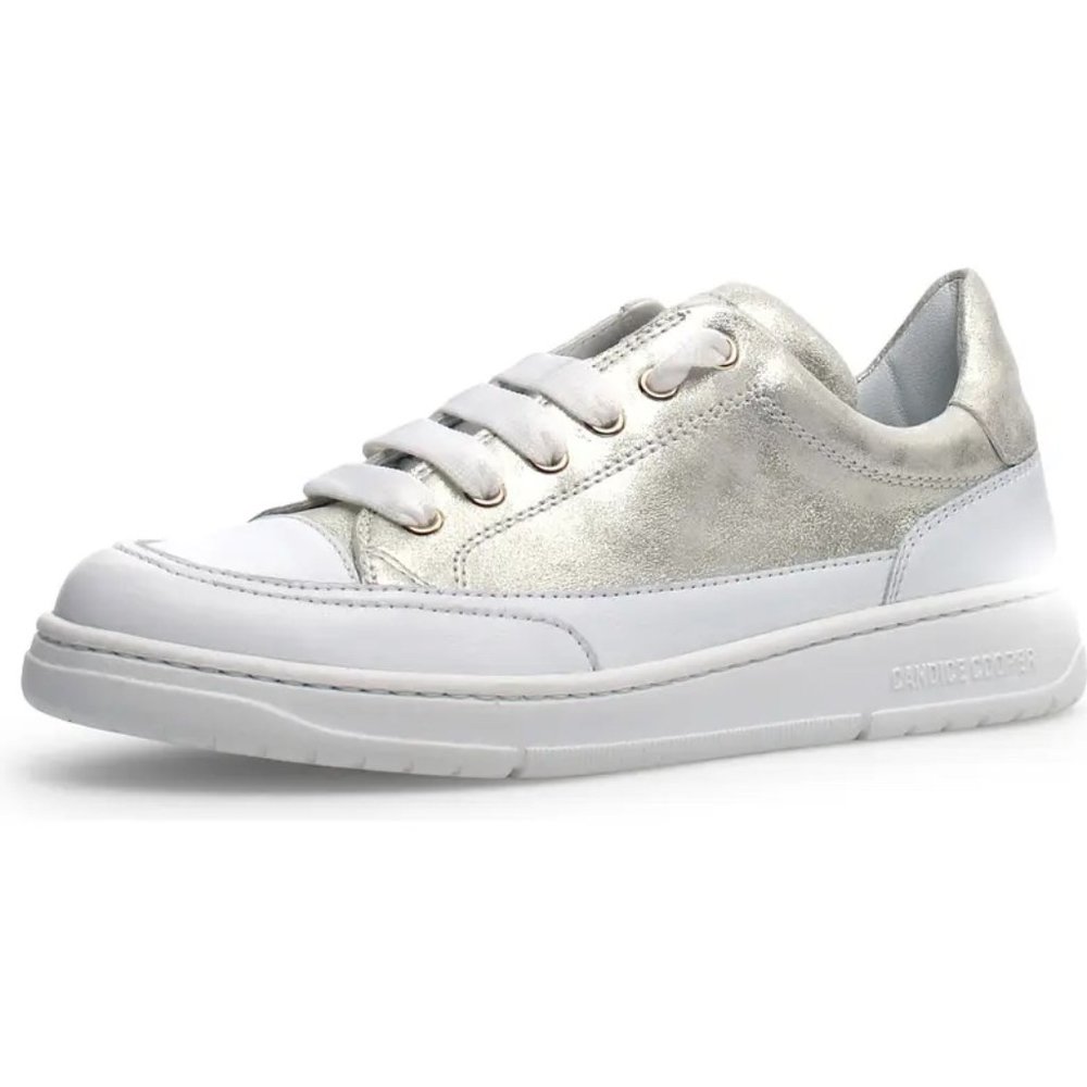 Candice Cooper Velanie Low Top Sneaker in White Gold